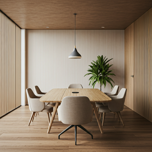 Modern corporate office meeting room